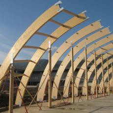 Realisations Bâtiment a usage sportif Batiments industriels bétons bois Construction